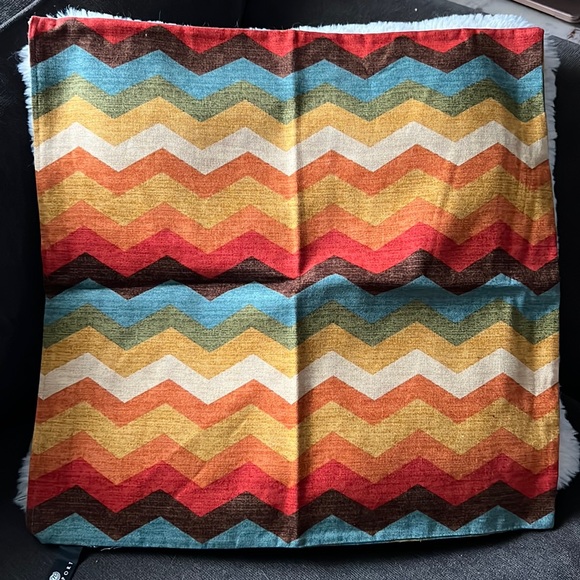 Newport Other - 2 New Newport Linen Chevron pillow covers orange, brown, cream, yellow, Grn, Blu